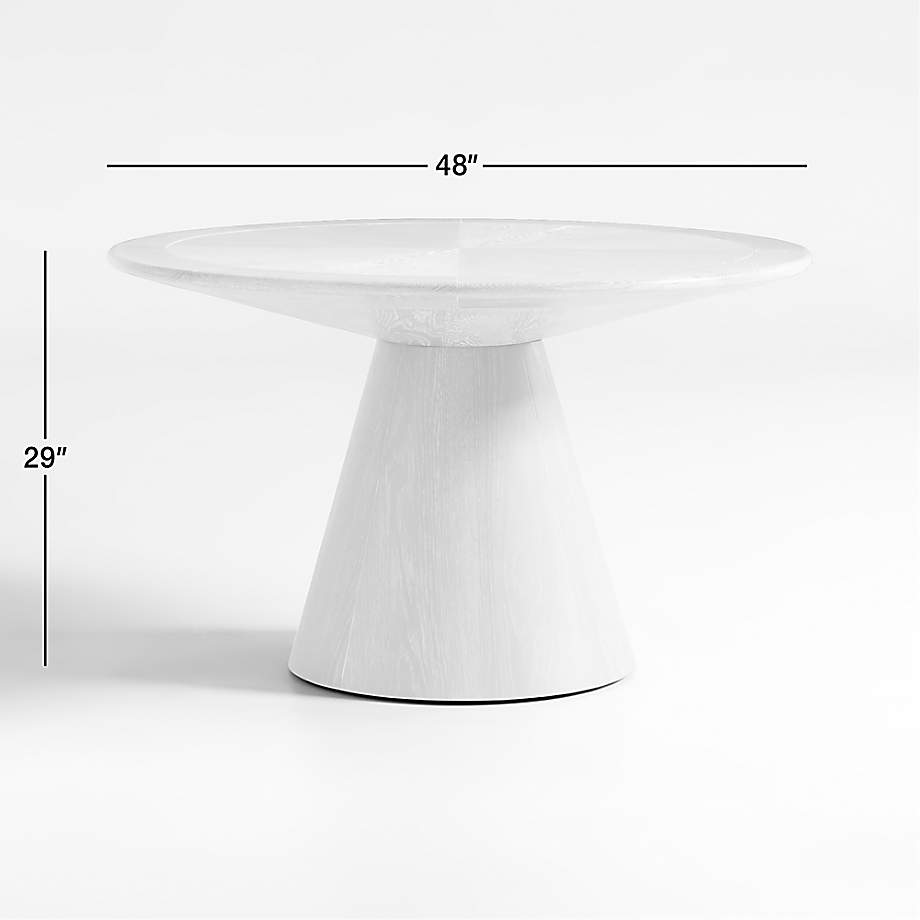 Dimension diagram for Palisades 48" Round Whitewashed Wood Dining Table