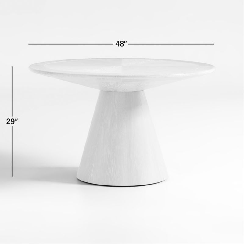 Palisades 48" Round Whitewashed Wood Dining Table
