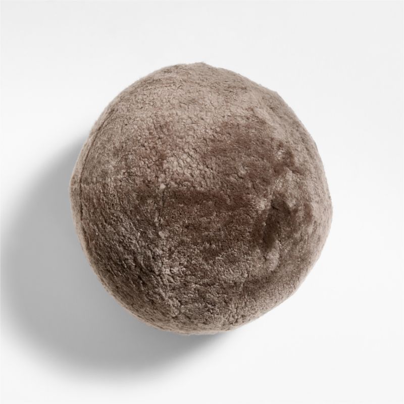 Palle Shearling Sphere 12" Warm Taupe Throw Pillow by Athena Calderone - image 0 of 7