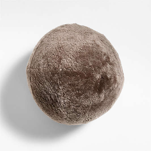 Palle Shearling Sphere 12" Warm Taupe Throw Pillow by Athena Calderone