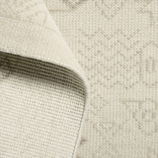 Palma Wool Hand-Knotted Ivory Rug Swatch 12"x18"