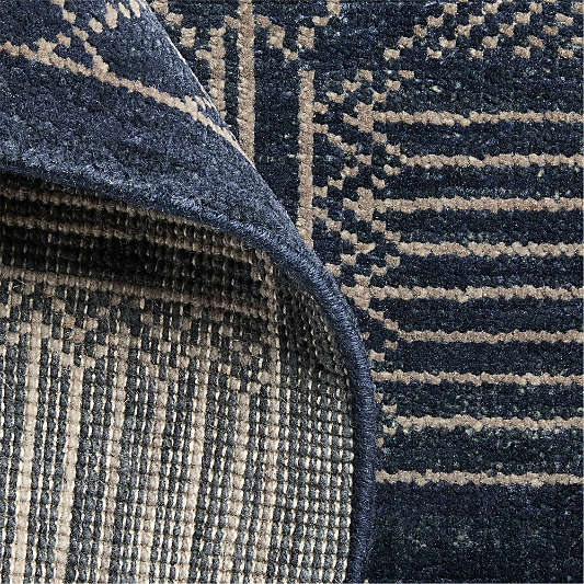 Palma Wool Hand-Knotted Royal Blue Area Rug