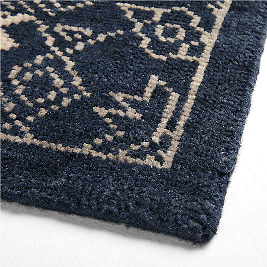 Palma Wool Royal Blue Rug Swatch 12"x18"