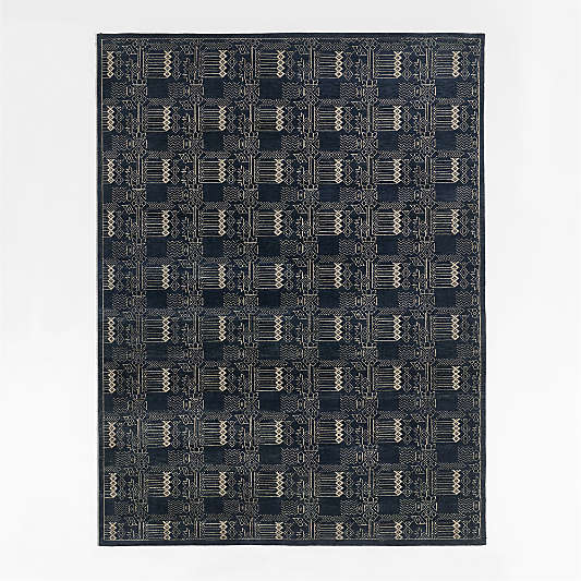 Palma Wool Hand-Knotted Royal Blue Area Rug