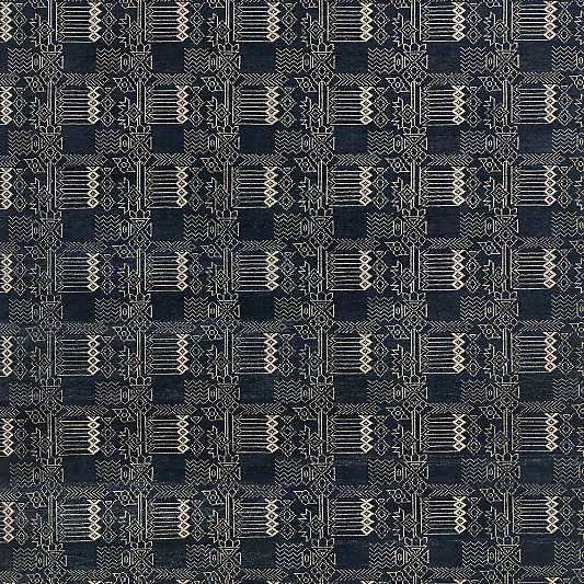 Palma Wool Hand-Knotted Royal Blue Area Rug 6'x9'