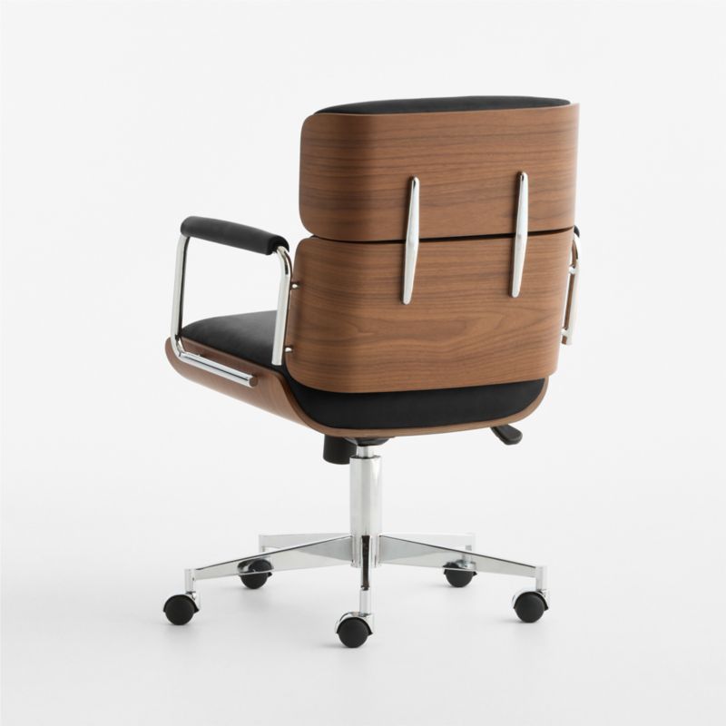 Palmer Leather and Wood Paneled Office Chair - image 4 of 7