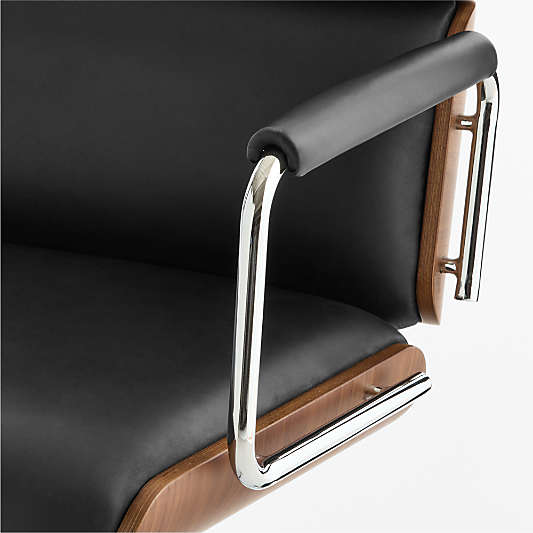 Palmer Leather and Wood Paneled Office Chair