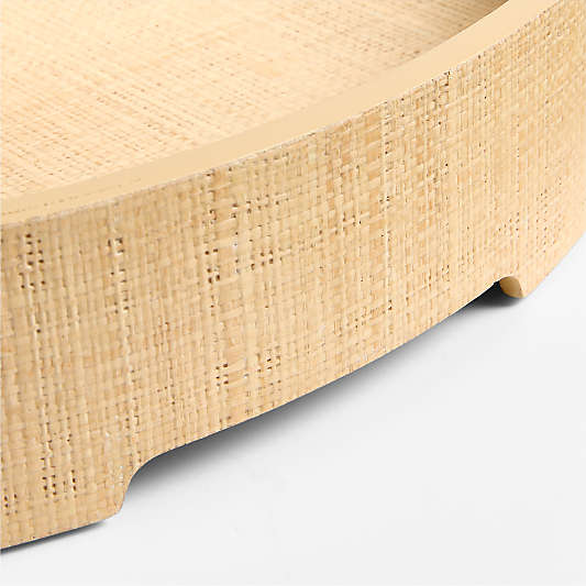 Palmer Round Raffia Tray