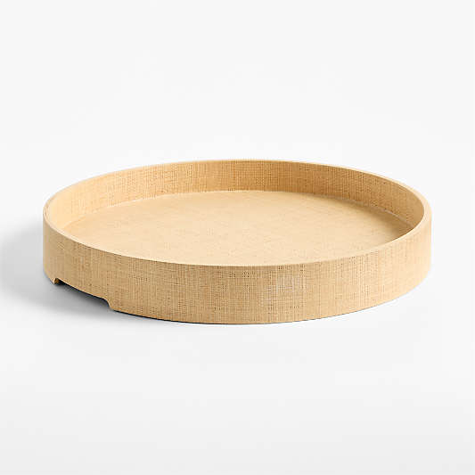 Palmer Round Raffia Tray