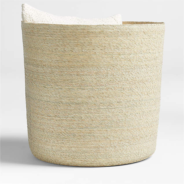 Rulon white large blanket basket reviews crate barrel
