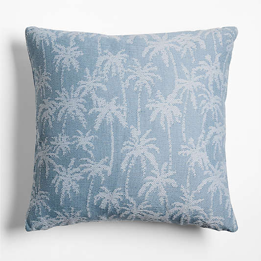 Palmyra Jacquard 23"x23" Bunbury Blue Indoor/Outdoor Throw Pillow