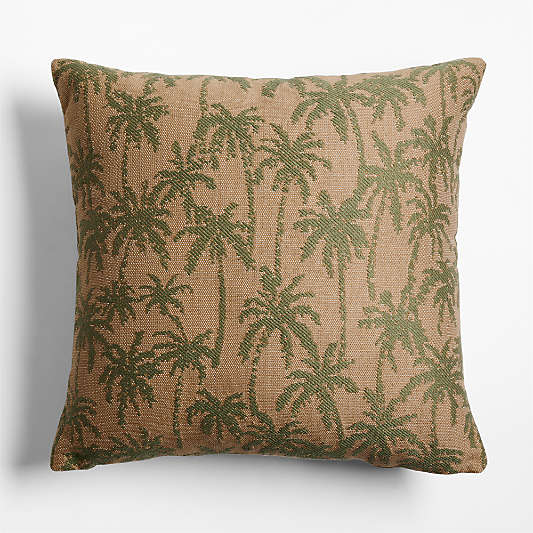 Palmyra Jacquard 23"x23" Sierra Tan Indoor/Outdoor Throw Pillow