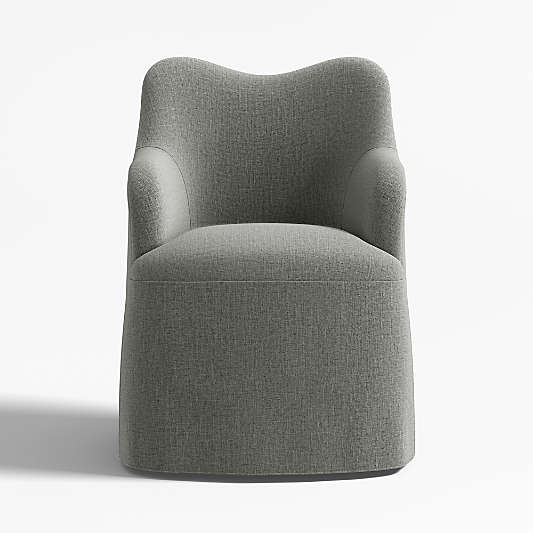 Paloma Upholstered Charcoal Swivel Dining Chair