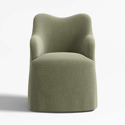 Paloma Upholstered Sage Green Swivel Dining Chair