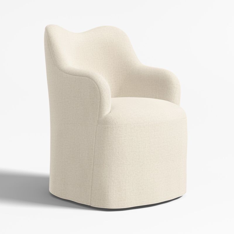 Paloma Upholstered White Swivel Dining Chair - image 3 of 8