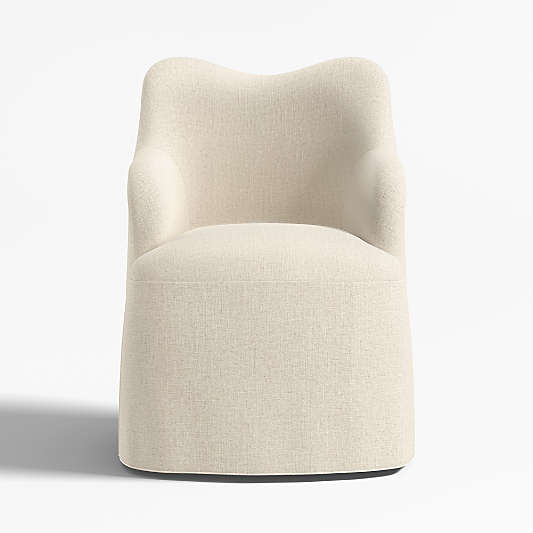 Paloma Upholstered White Swivel Dining Chair