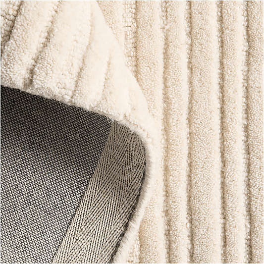 Paloma Textured Stripe Arctic Ivory Kids Wool Area Rug