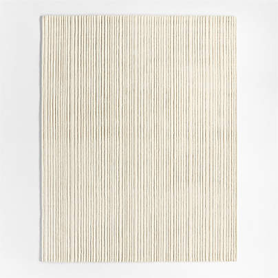 Paloma Textured Stripe Arctic Ivory Kids Wool Area Rug 5'x8'