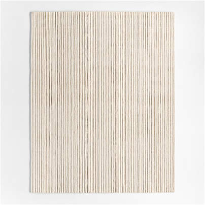 Paloma Textured Stripe Arctic Ivory Kids Wool Area Rug 5'x8'
