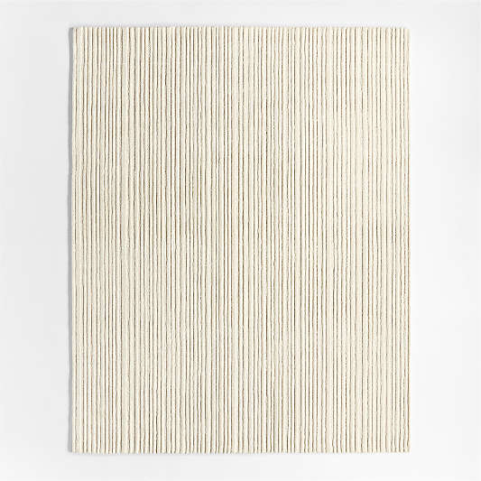Paloma Textured Stripe Arctic Ivory Kids Wool Area Rug 6'x9'