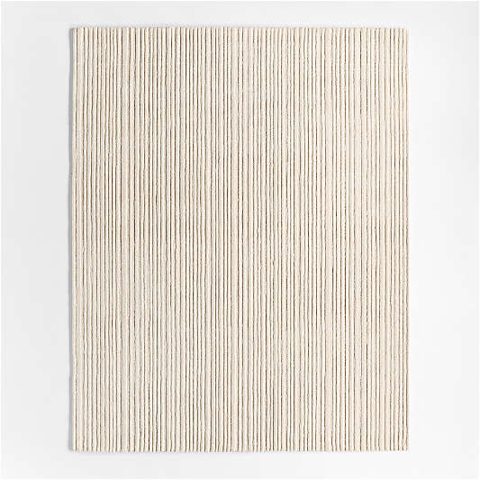 Paloma Textured Stripe Arctic Ivory Kids Wool Area Rug 5'x8'