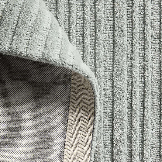 Paloma Textured Stripe Pine Green Kids Wool Area Rug