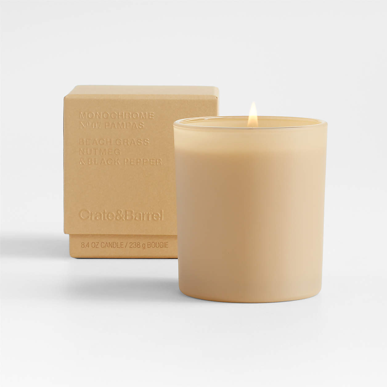 Monochrome No. 7 Pampas 1-Wick Scented Candle - Beach Grass, Nutmeg and ...