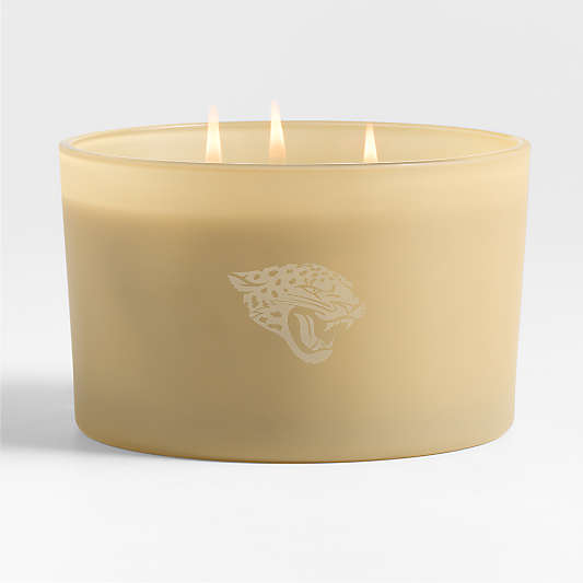 NFL Jacksonville Jaguars Monochrome No. 7 Pampas 3-Wick Scented Candle - Beach Grass, Nutmeg and Black Pepper