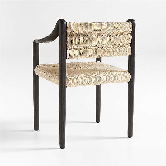 Pamplona Ebonized Ash Wood Dining Arm Chair