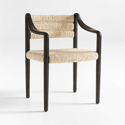 Pamplona Ebonized Ash Wood Dining Arm Chair