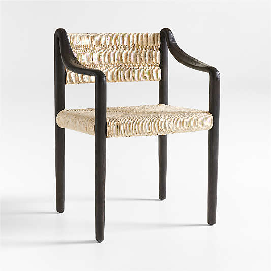 Pamplona Ebonized Ash Wood Dining Armchair