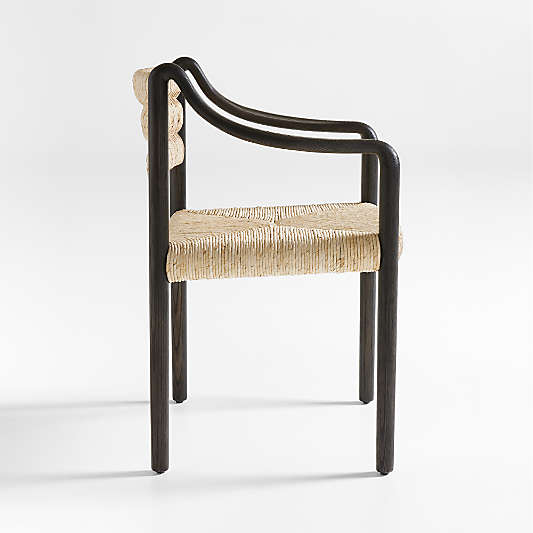 Pamplona Ebonized Ash Wood Dining Arm Chair