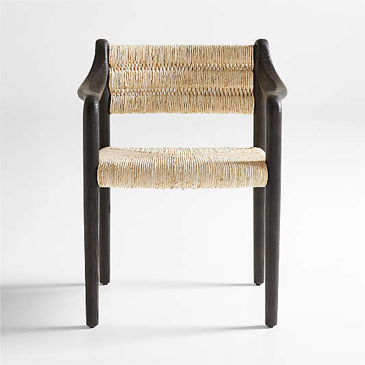 Pamplona Ebonized Ash Wood Dining Arm Chair