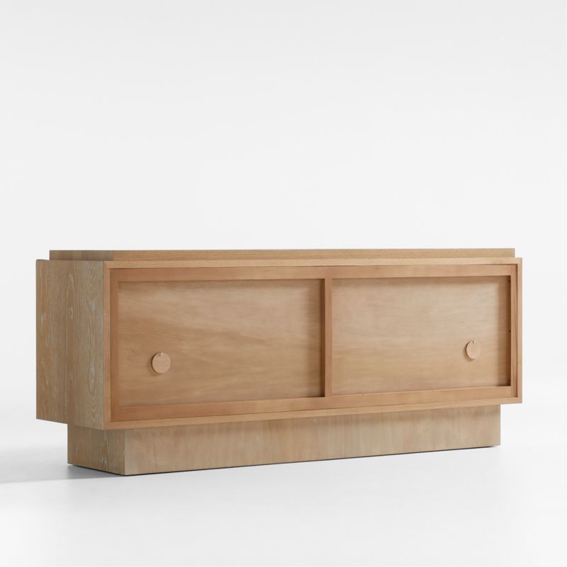 Panache 72" Cerused Natural Oak Wood Media Credenza with Textured Doors - image 10 of 15