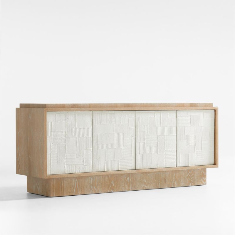 Panache 72" Cerused Natural Oak Wood Media Credenza with Textured Doors - image 9 of 15