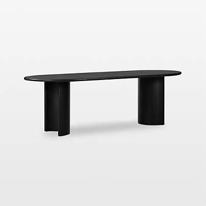 Panos 94" Black Acacia Wood Dining Table
