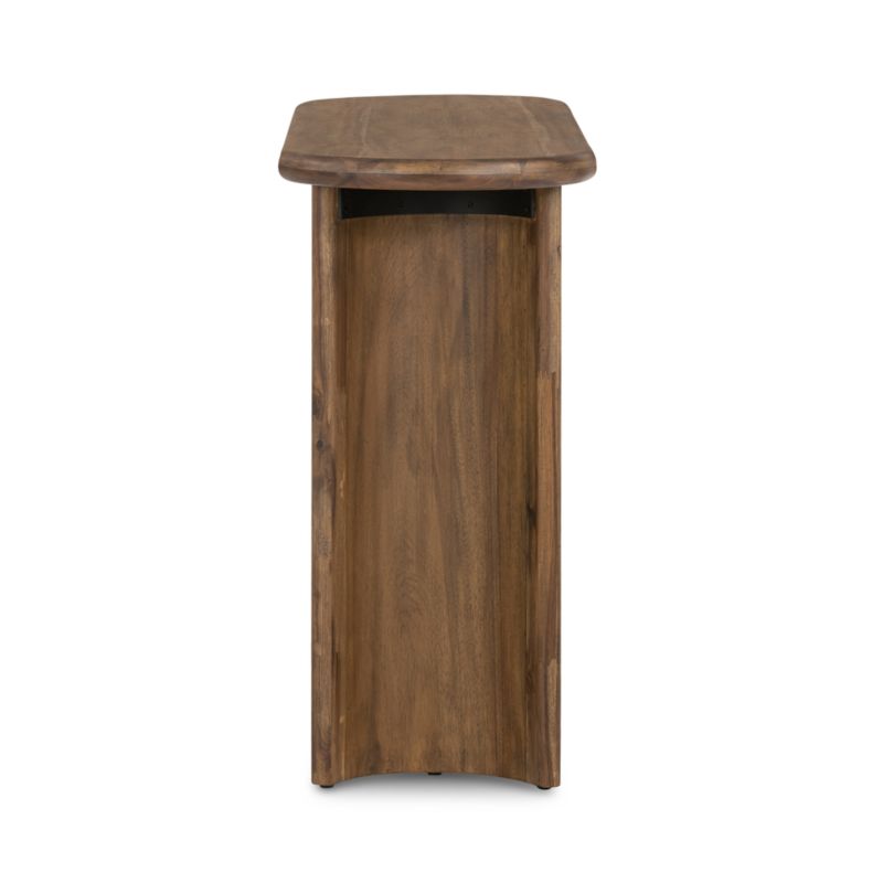 Panos 51" Oval Brown Acacia Wood Console Table
