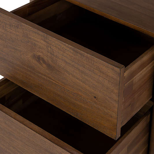 Panos 32" Curved Acacia Wood Nightstand