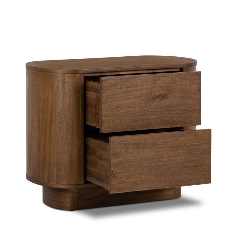 Panos Curved Acacia Wood Nightstand - image 5 of 14