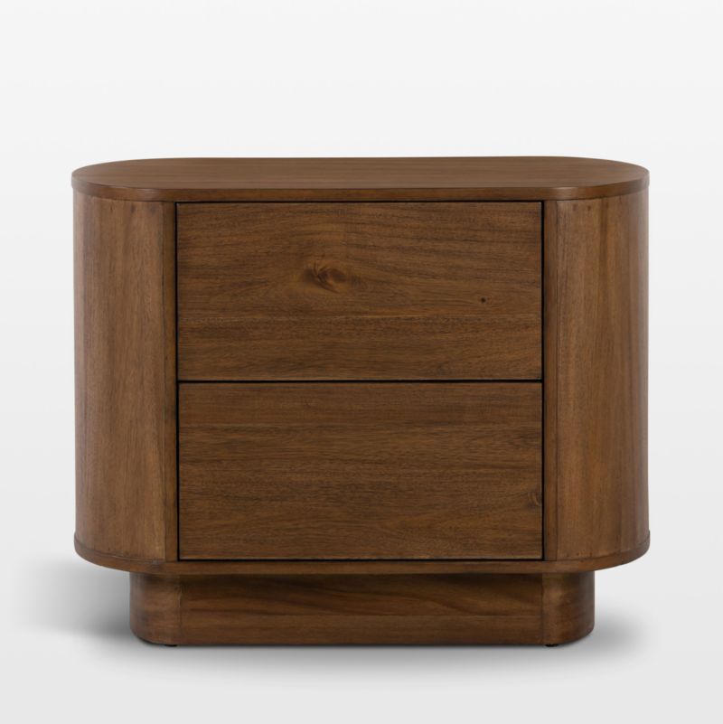 Panos Curved Acacia Wood Nightstand