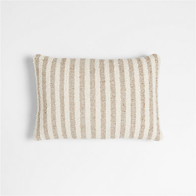 View Pansy 22"x15" Stripe Outdoor Lumbar Pillow by Leanne Ford details