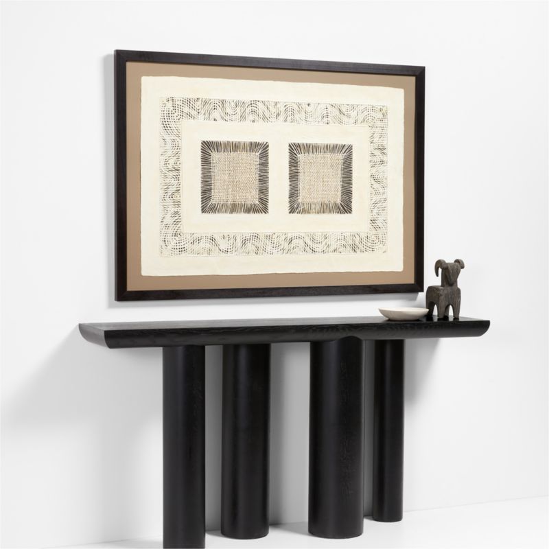 Bomen 66" Asymmetrical Black Oak Wood Console Table - image 4 of 20