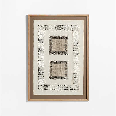 "Papel con Cuadrados"by Julio Laja Chichicaxtle in White Oak Frame Paper 54.75"x39" Wall Art