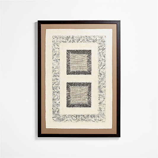 "Papel con Cuadrados" Framed Paper Wall Art 54.75"x39" by Julio Laja Chichicaxtle