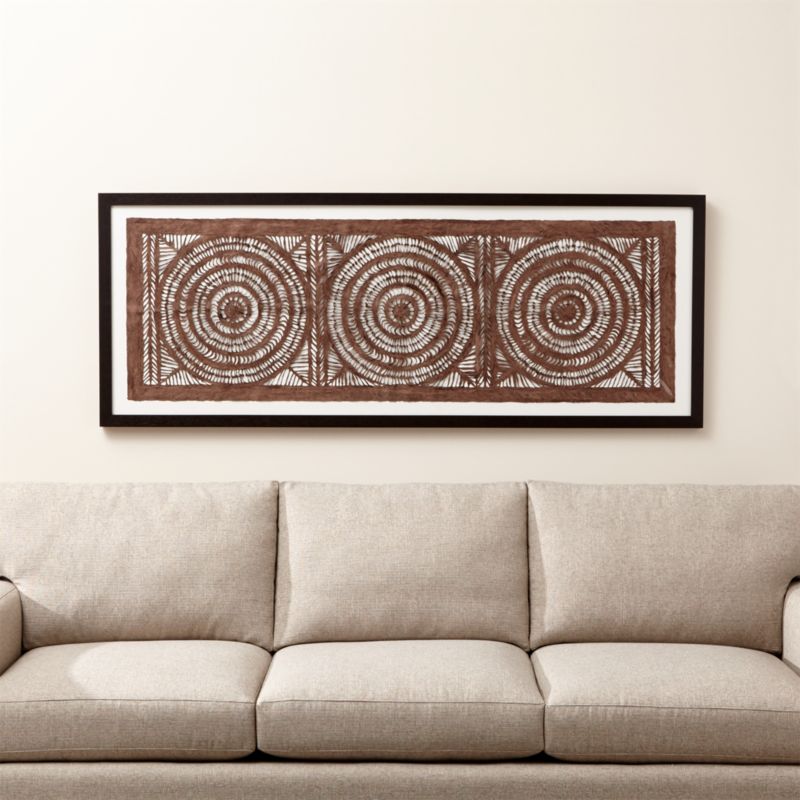 "Papel con Nudos" Framed Hand-Cut Paper Wall Art 30.75"x76.75" by Julio Laja Chichicaxtle