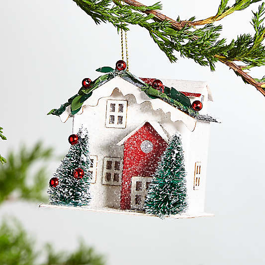 White Paper House Ornament