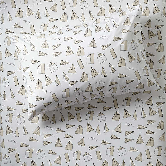 Organic Paper Plane Pillowcase