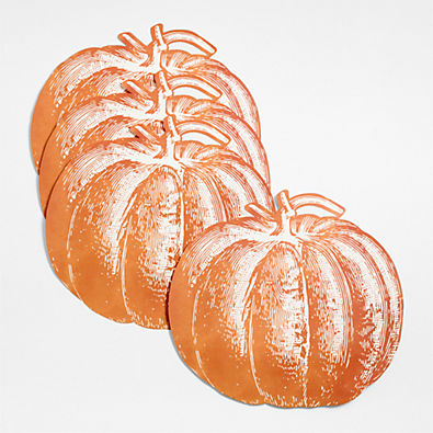 View Paper Pumpkin Placemats, Set of 12 details