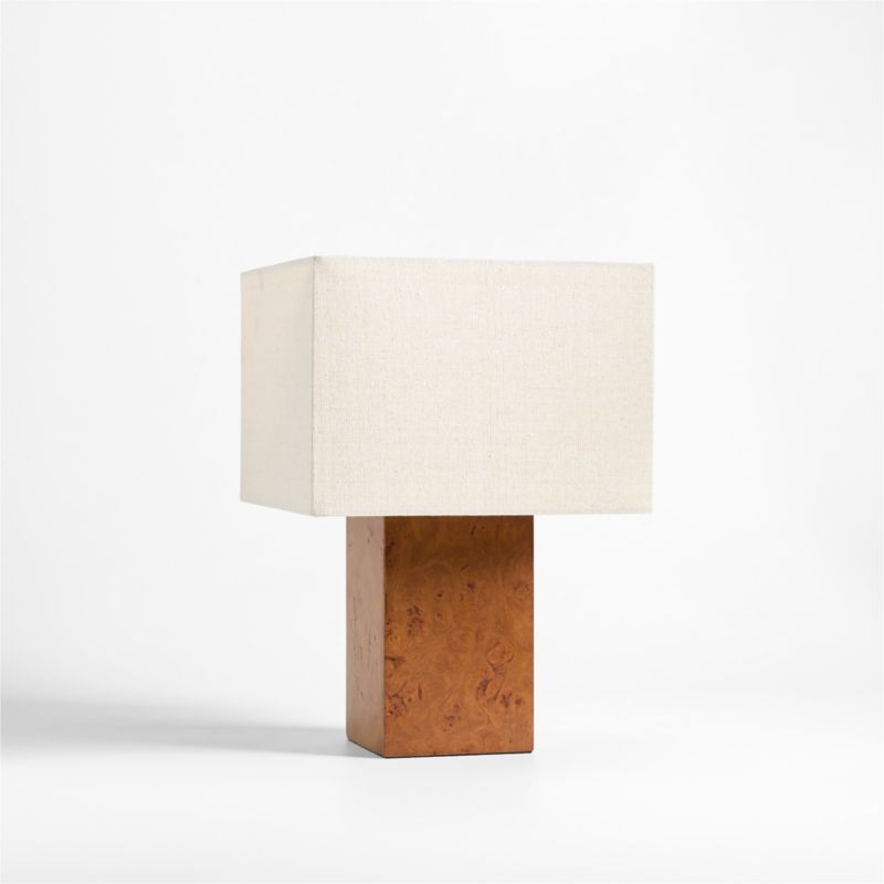 Papier Burlwood Table Lamp with Linen Shade by Athena Calderone 17.44" - image 6 of 8