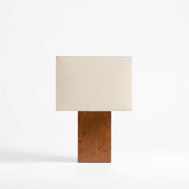 Papier Burlwood Table Lamp with Linen Shade by Athena Calderone 17.44" - image 5 of 8